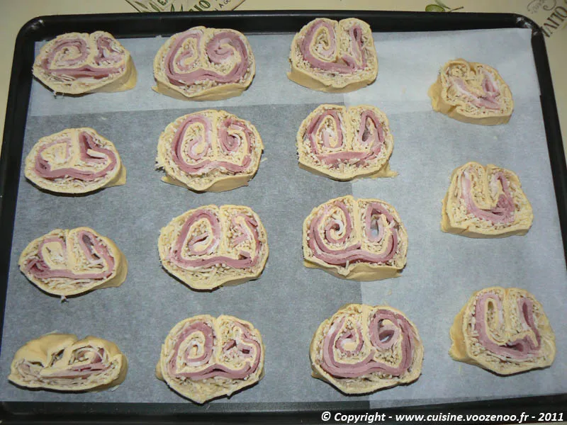 Palmiers au jambon étape 7 Palmiers au jambon étape 7