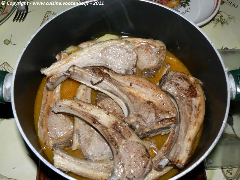 Côtes d'agneau à la Champvallon fin Côtes d'agneau à la Champvallon fin