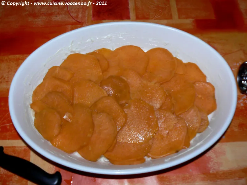 Chayottes sur lit de patates douces en gratin etape6 Chayottes sur lit de patates douces en gratin etape6