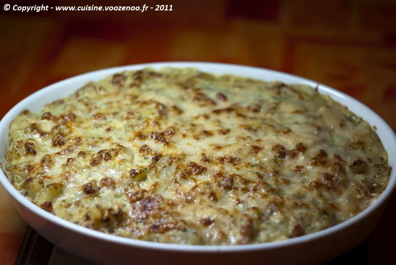 Chayottes sur lit de patates douces en gratin fin Chayottes sur lit de patates douces en gratin fin