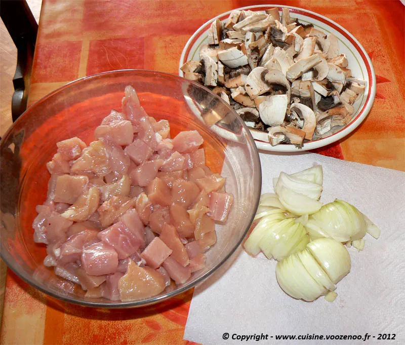 Poulet Stroganoff etape1 Poulet Stroganoff etape1