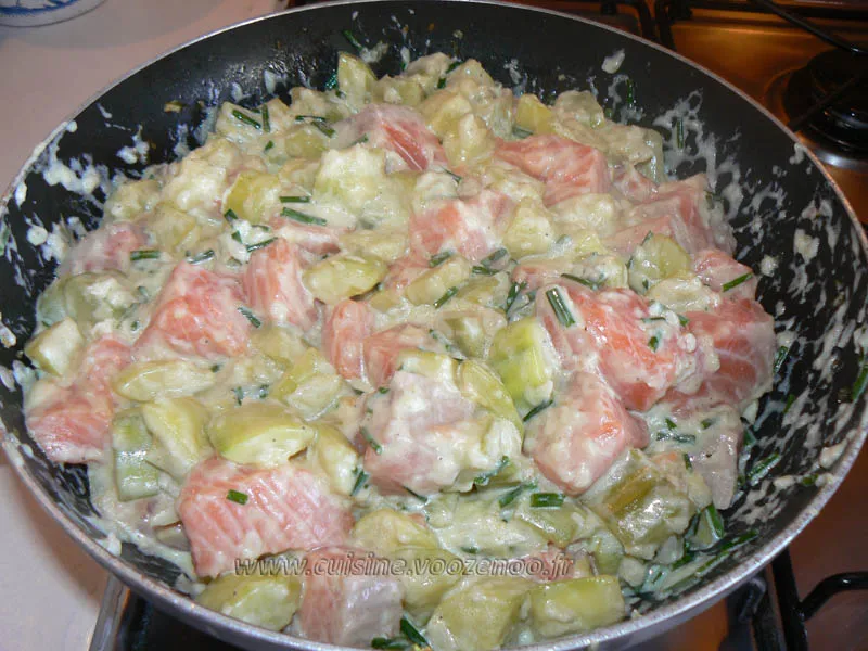 Crumble de saumon et courgettes etape4 Crumble de saumon et courgettes etape4