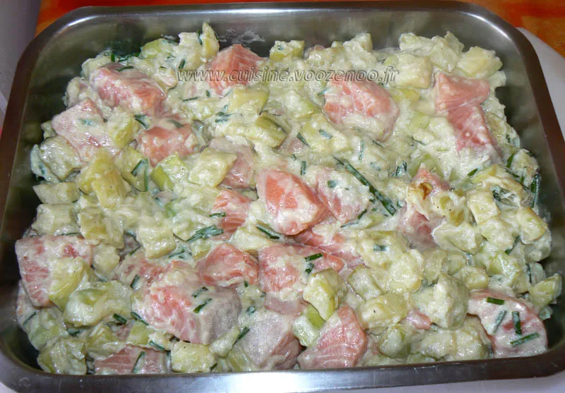 Crumble de saumon et courgettes etape5 Crumble de saumon et courgettes etape5