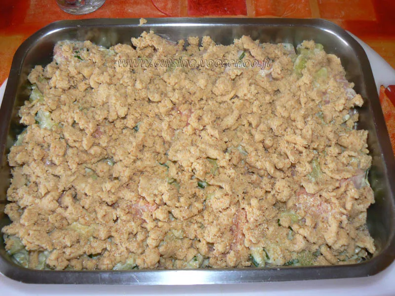 Crumble de saumon et courgettes etape7 Crumble de saumon et courgettes etape7