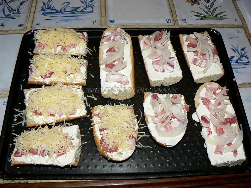 Tartines version flammekuche etape3 Tartines version flammekuche etape3