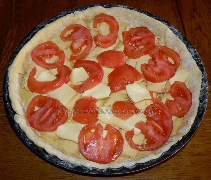 Tarte au Saint Nectaire etape3 Tarte au Saint Nectaire etape3