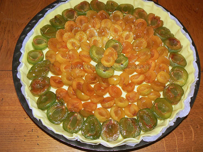 Tarte aux Reine-claude et mirabelles etape1