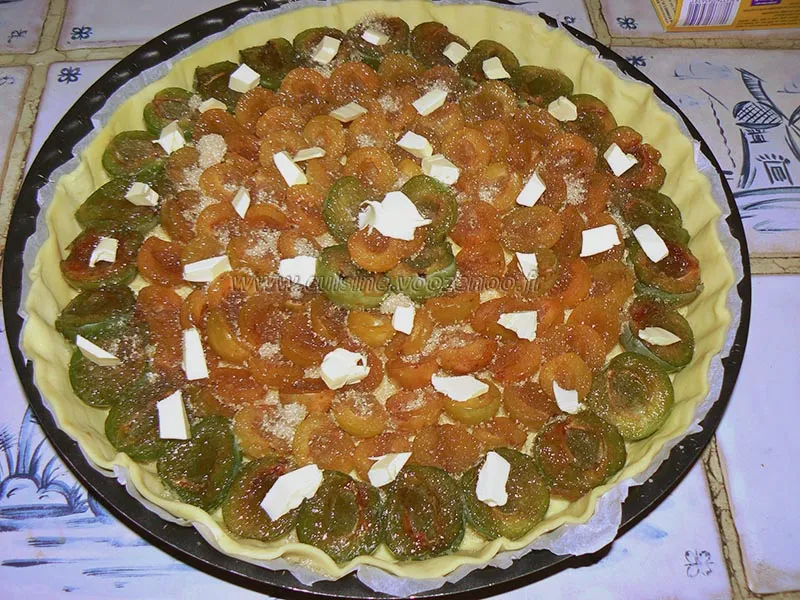 Tarte aux Reine-claude et mirabelles etape2