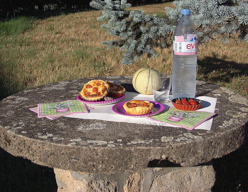 Tartelettes aux tomates cerises, parmesan et basilic fin