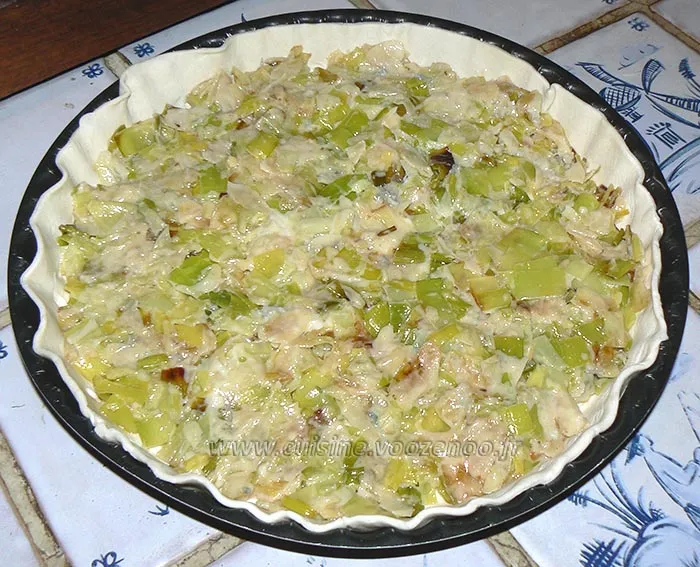 Tourte aux poireaux, gorgonzola et amandes etape4