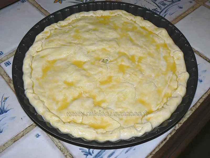 Tourte aux poireaux, gorgonzola et amandes etape5