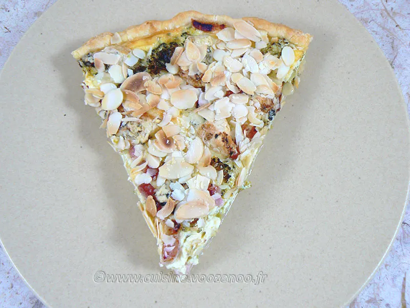 Tarte brocolis, lardons, amandes et fourme d'ambert fin2